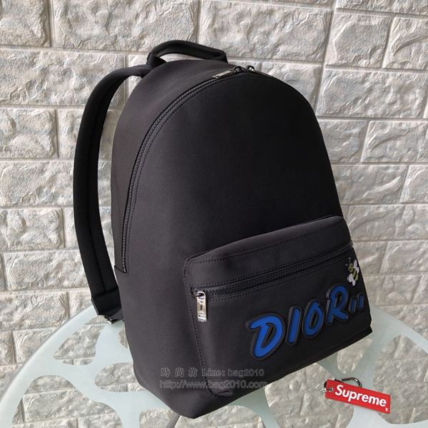 Dior包 迪奧雙肩包 D1OR x KAWS 聯名系列黑色尼龍背包 Dior帆布後背包  Dyd1245